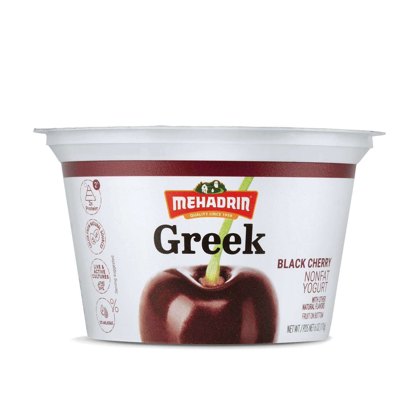 Mehadrin Greek Yogurt 6oz (Retail Case)