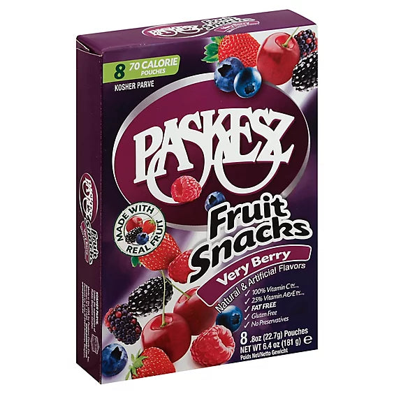 Paskesz Fruit Snacks (Retail Case)