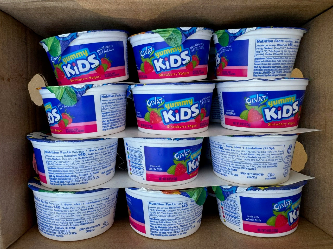 Givat Yummy Kids' Yogurts 4oz (Retail Case)