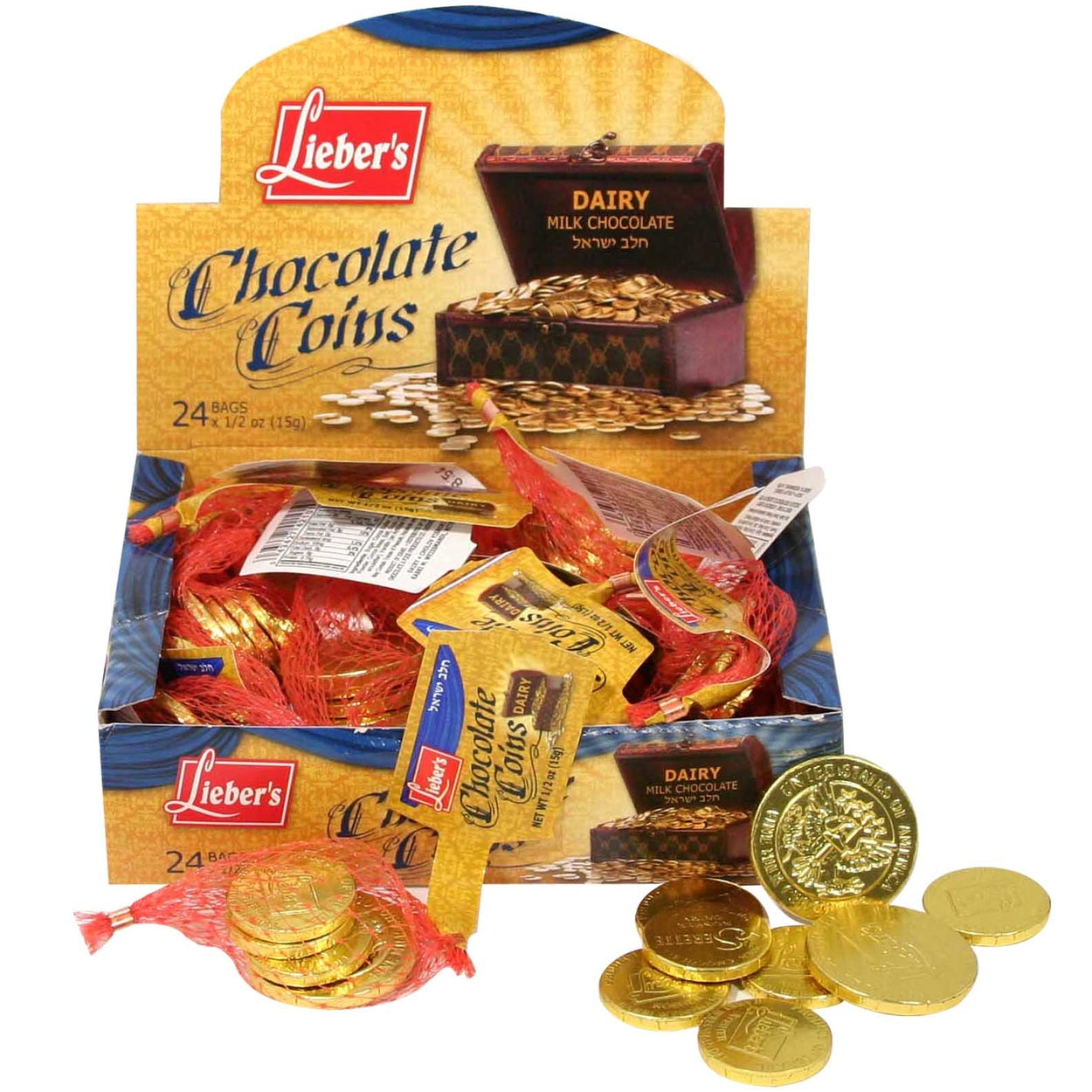 Lieber's Carmit Chocolate Coins 12g (Retail Case)